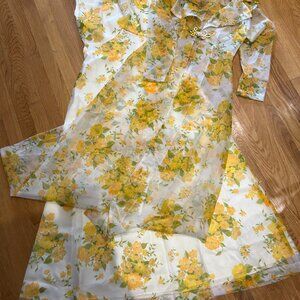 Vintage Elegant 2 Piece Yellow Floral Gown-use for a Halloween costume!
